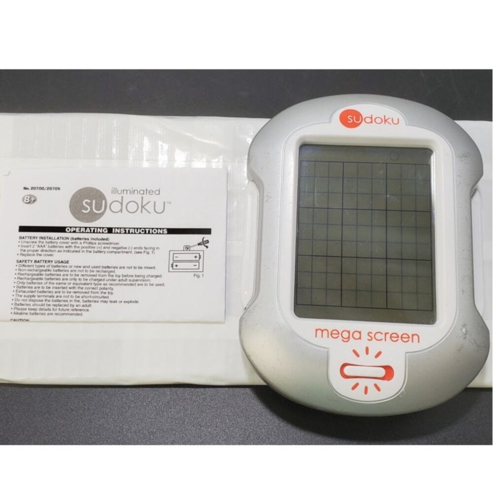 Vintage Sudoku Mega Screen Handheld Electronic video game **WORKS**